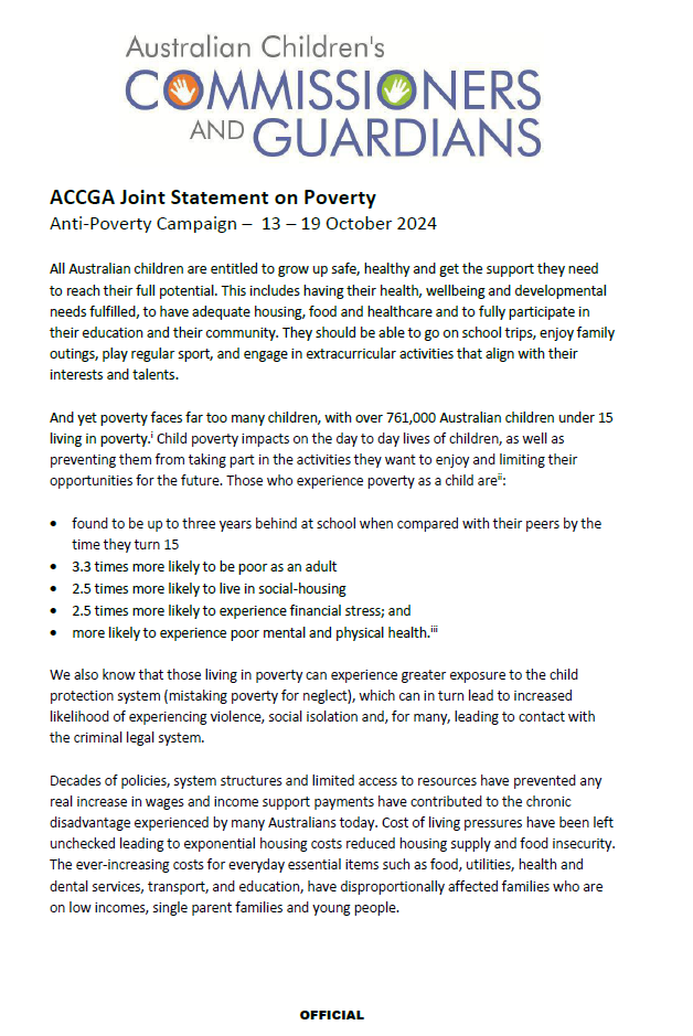 ACCG Joint Statement on Poverty
