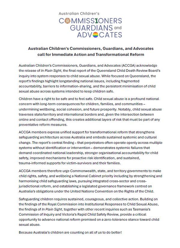 ANZCCGA Media Release - In Plain Sight - February 2025