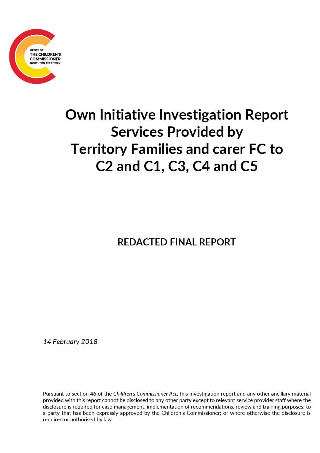 Own Initiative Investigation Report – Abuse in Care
