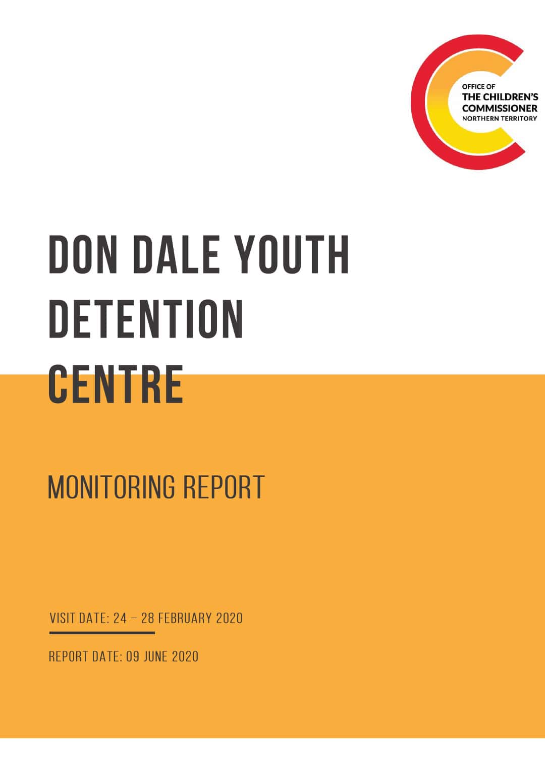 2020 Don Dale Youth Detention Center - Monitoring Report
