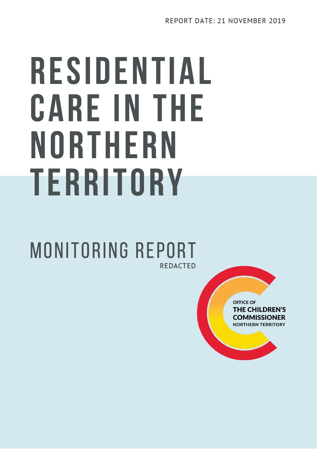 Residential Care in the Northern Territory - Monitoring Report