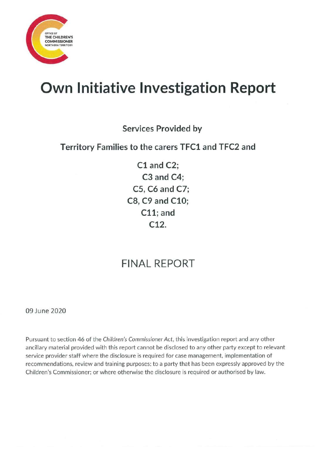 Own Initiative Investigation Report - Abuse in Care