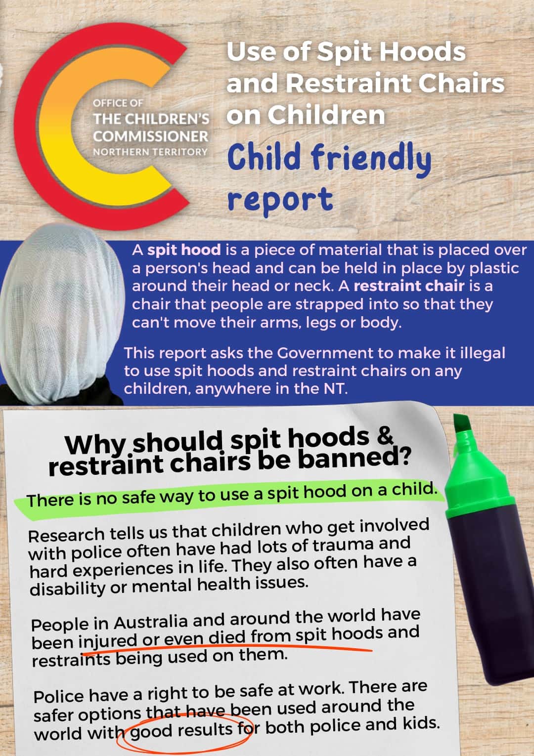 Spit Hoods - Child Friendly Reports