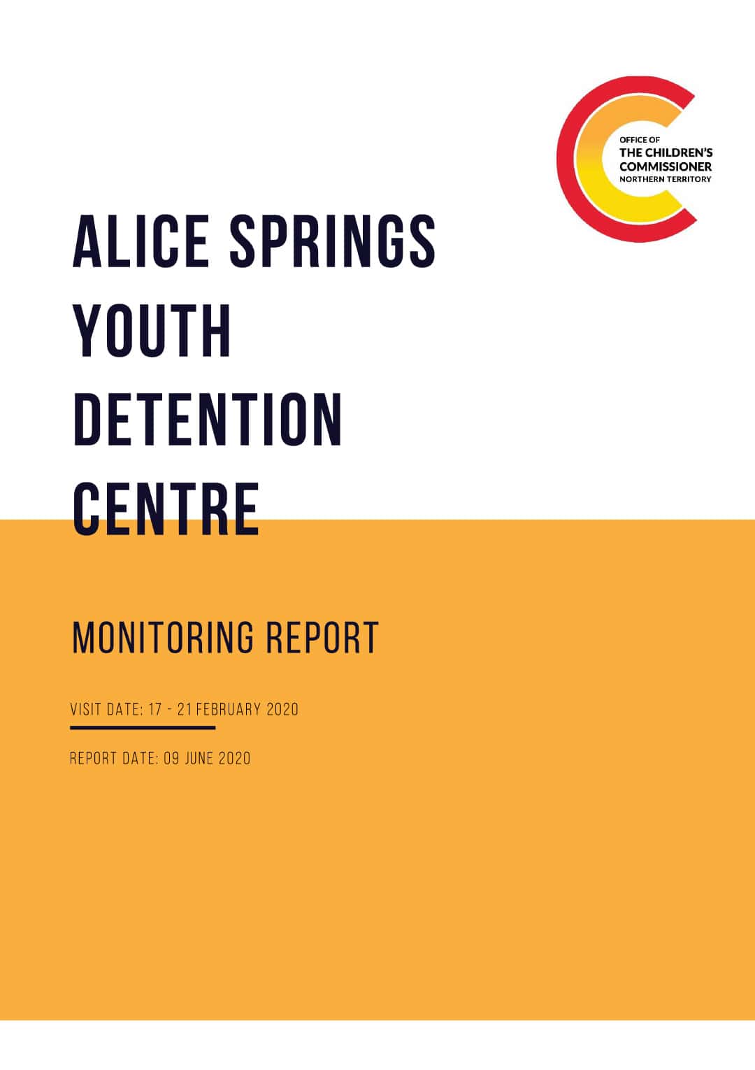 Alice Springs Youth Detention Center - Monitoring Report