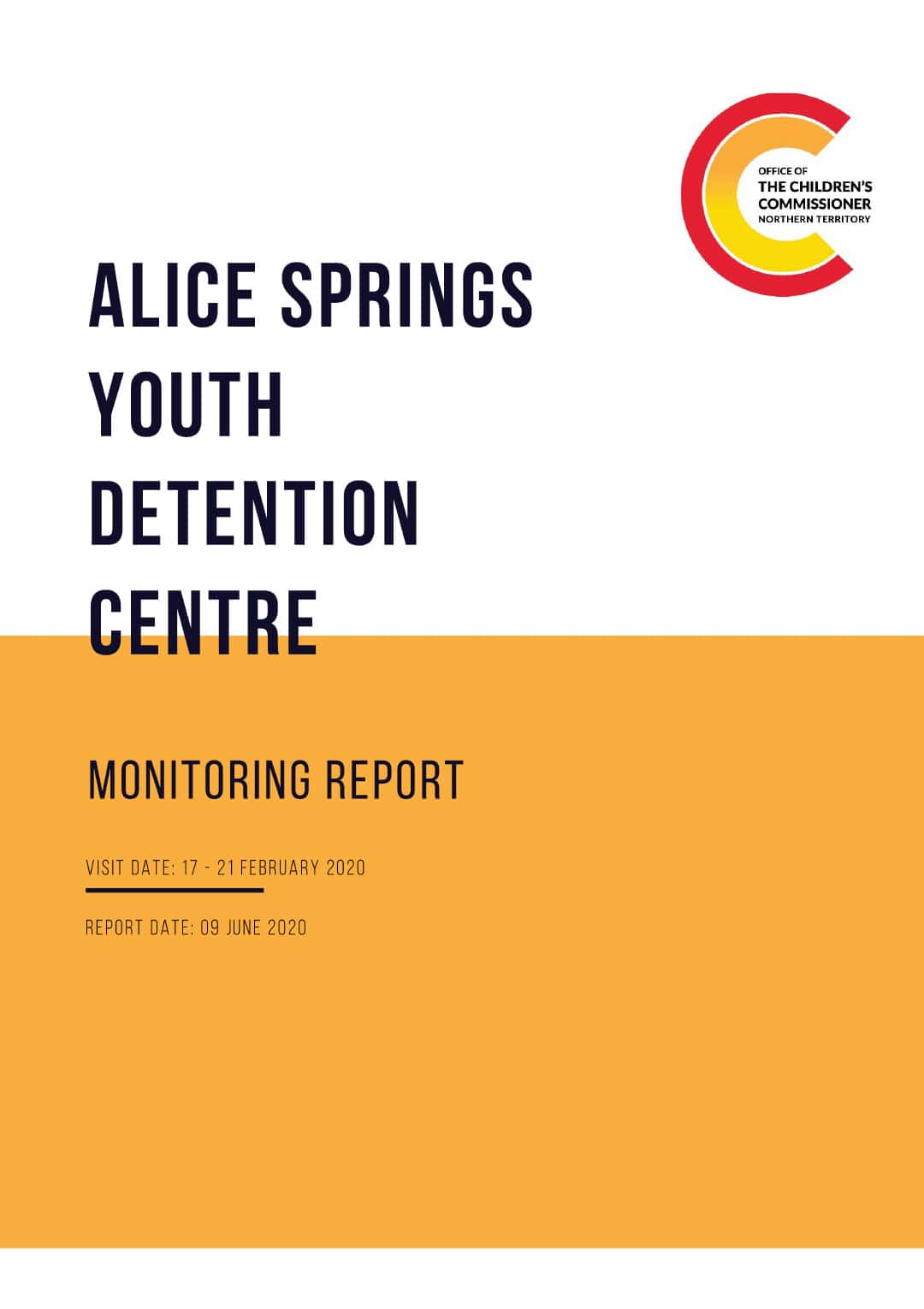 2020 Alice Springs Youth Detention Center - Monitoring Report