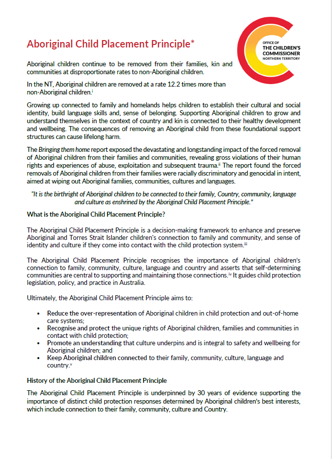 OCC Explainer - Aboriginal Child Placement Principle